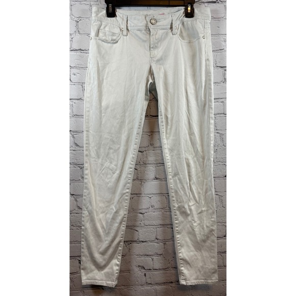 Lilly Pulitzer White‎ Jeans Ankle Length Stretch Denim Pants Women's Size 8 - Picture 1 of 5